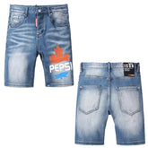 DSQ2 Short Jeans Ripped Patch Slim-fit Stretch Denim Shorts